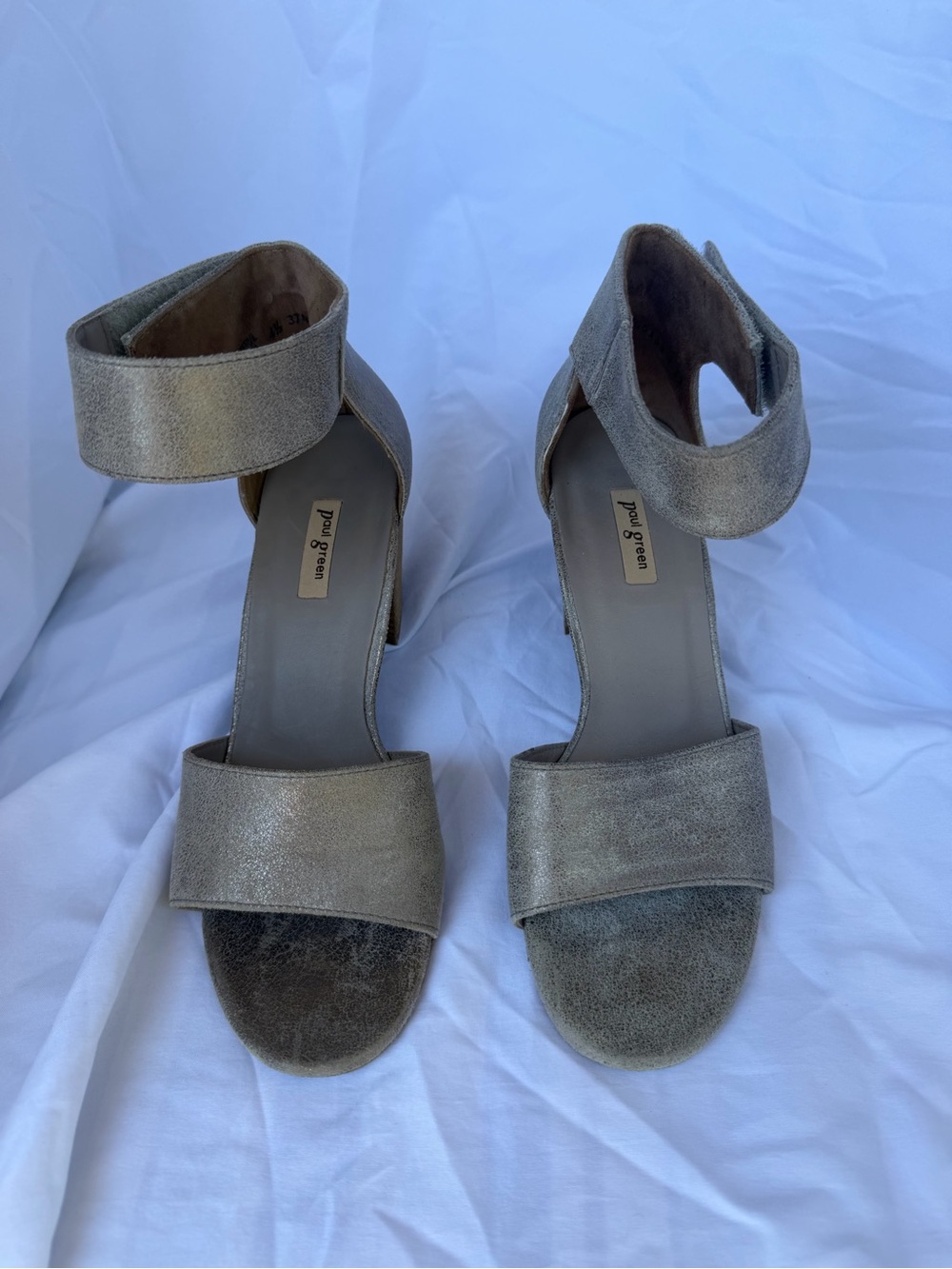 Paul Green Metallic Ankle-Strap Sandals